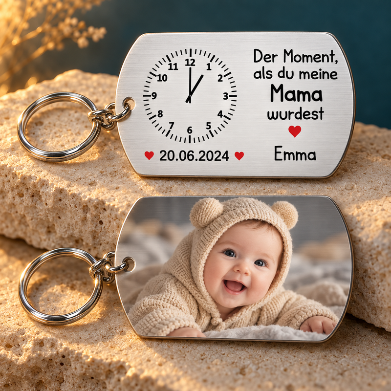 Schlüsselanhänger aus Aluminium mit Foto