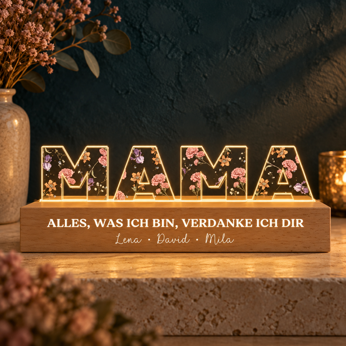 Geburtsblumen-Nachtlicht für Mama und Oma