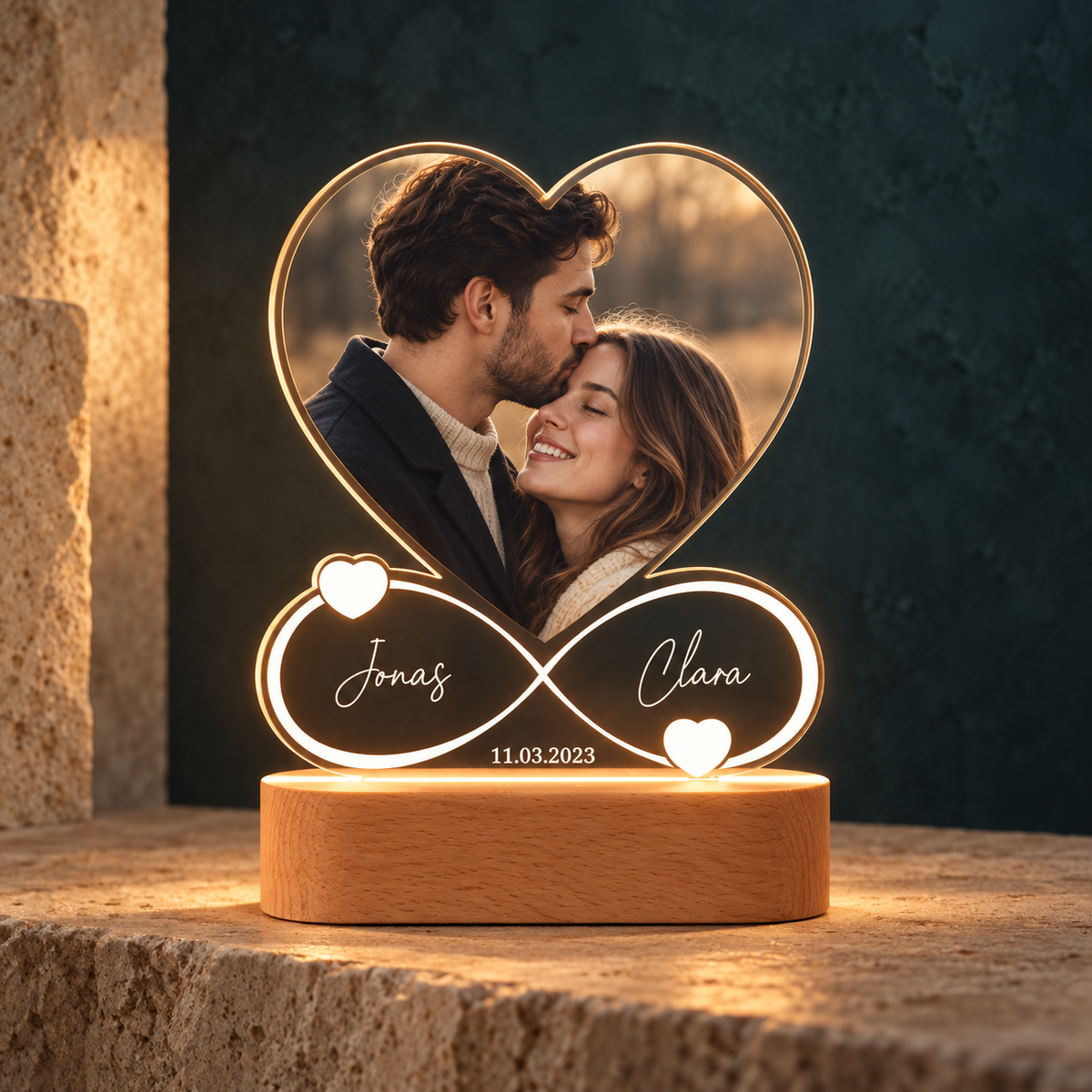 Acryl-LED-Licht mit eurem Paarfoto