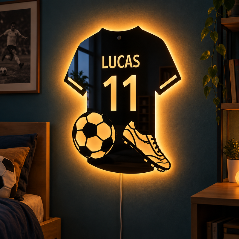 LED-Spiegel im Fußballtrikot-Design