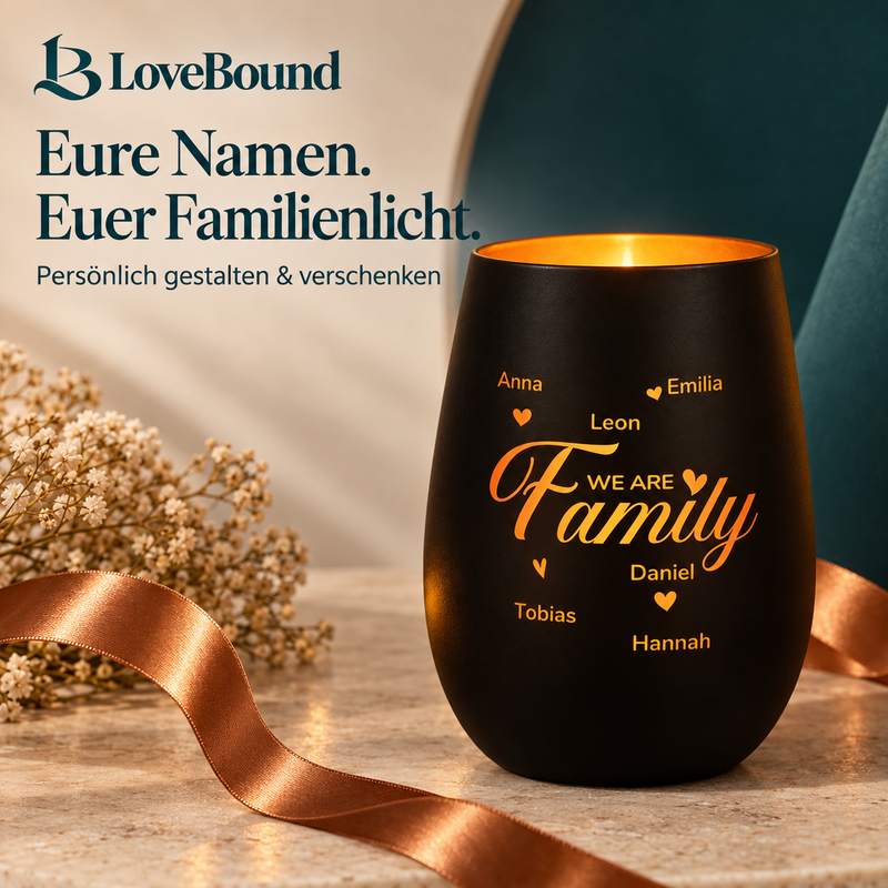 Familien-Windlicht mit bis zu 12 Namen