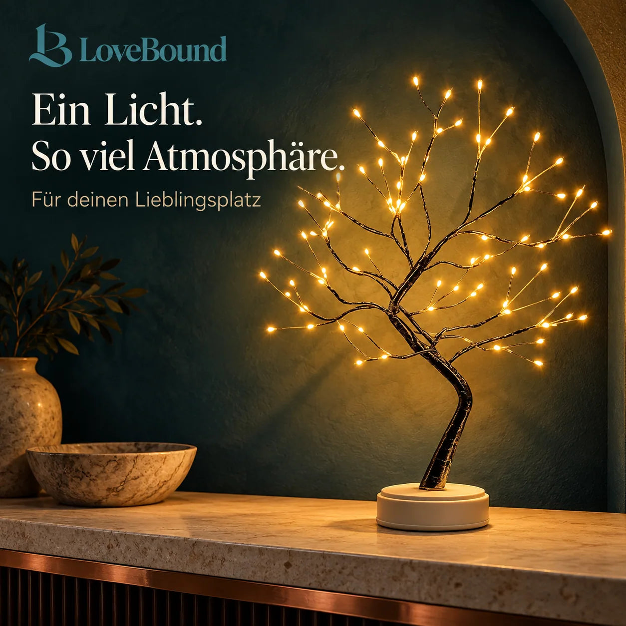 Formbarer Dekobaum mit 108 LEDs – LoveBound Galerieansicht 1