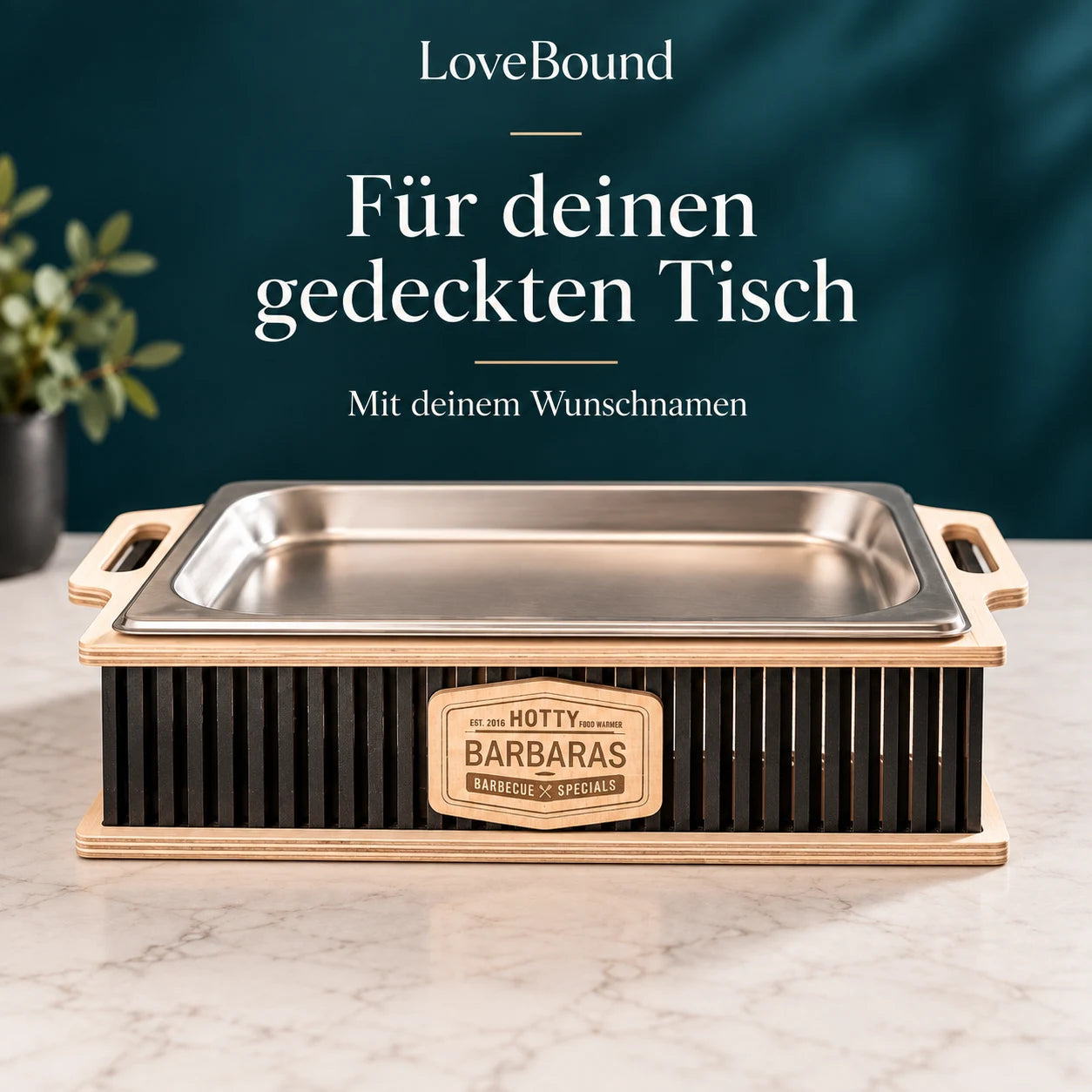 Teelicht-Servierwärmer aus Holz – LoveBound Galerieansicht 1
