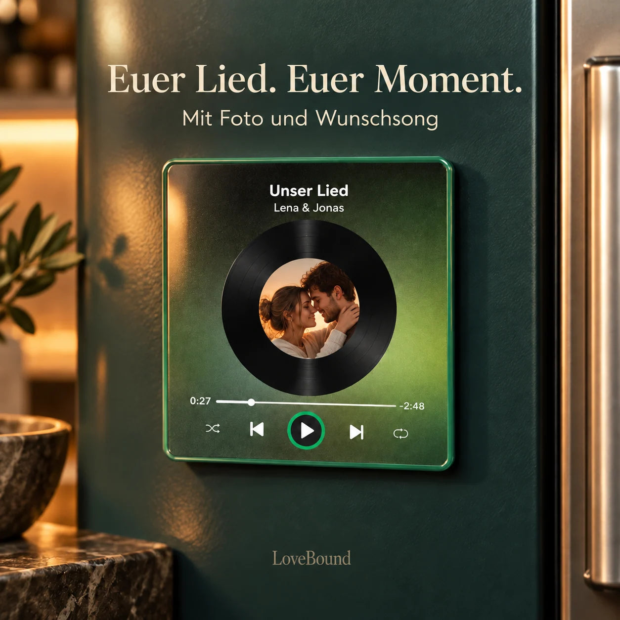 Musik-Kühlschrankmagnet mit Foto und Song – LoveBound Galerieansicht 1