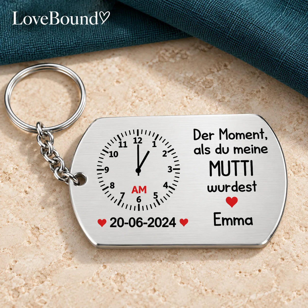 Schlüsselanhänger aus Aluminium mit Foto – LoveBound Galerieansicht 2
