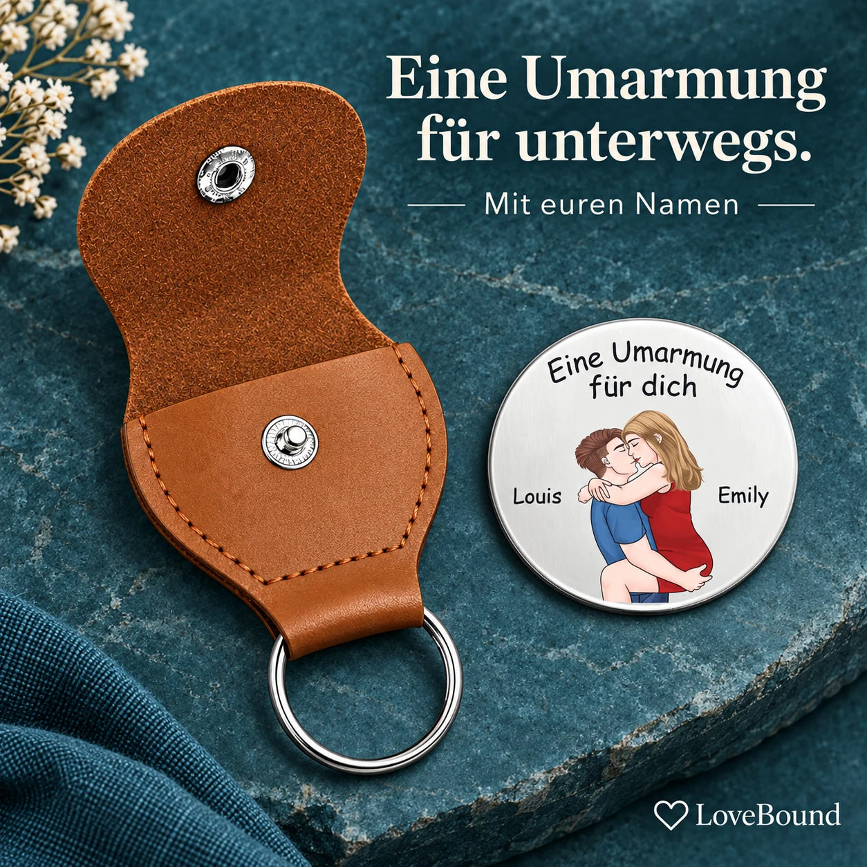 Pocket Hug: Münze in Lederhülle – LoveBound Galerieansicht 1