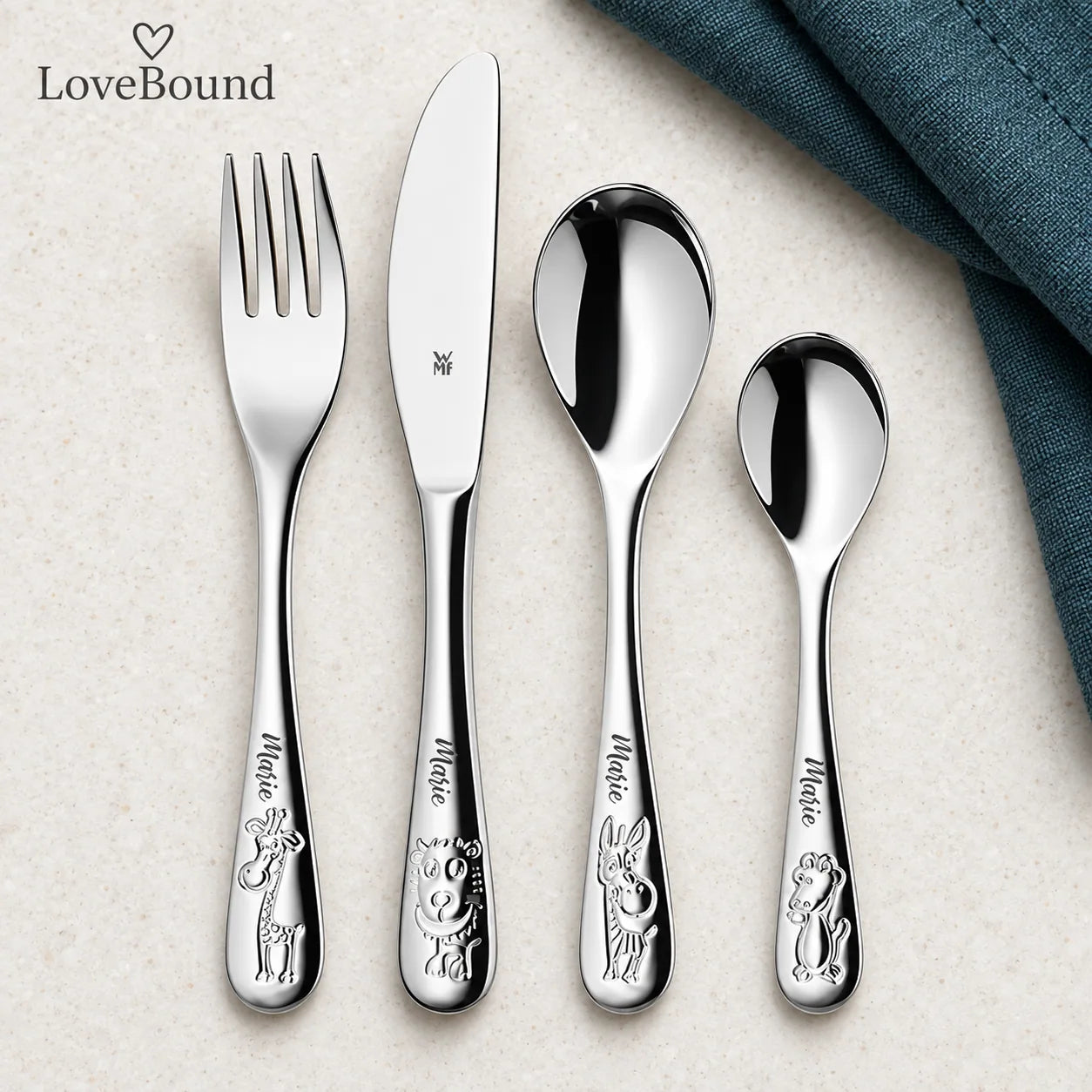 Kinderbesteck mit Namensgravur, 4-teilig – LoveBound Galerieansicht 3