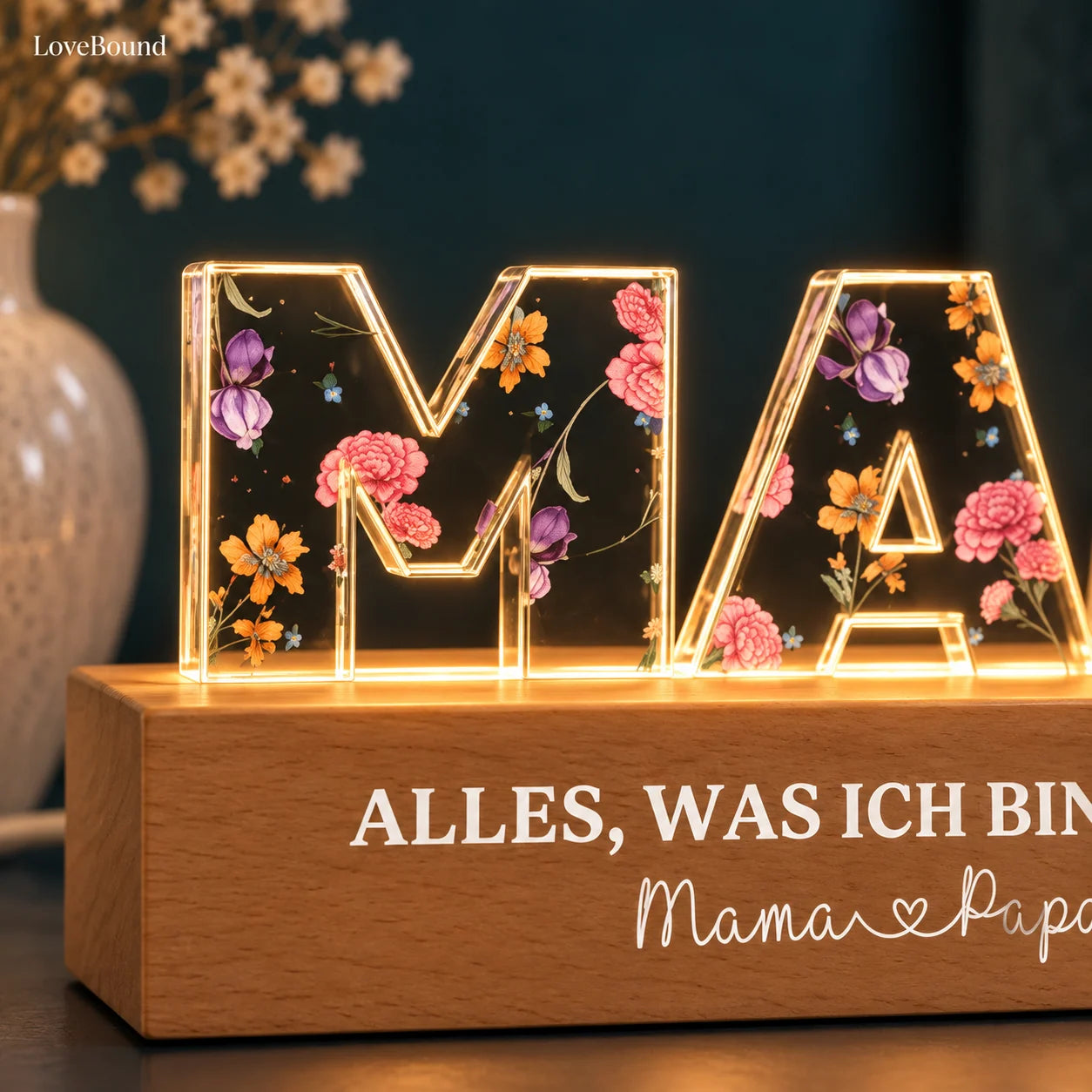 Geburtsblumen-Nachtlicht für Mama und Oma – LoveBound Galerieansicht 3