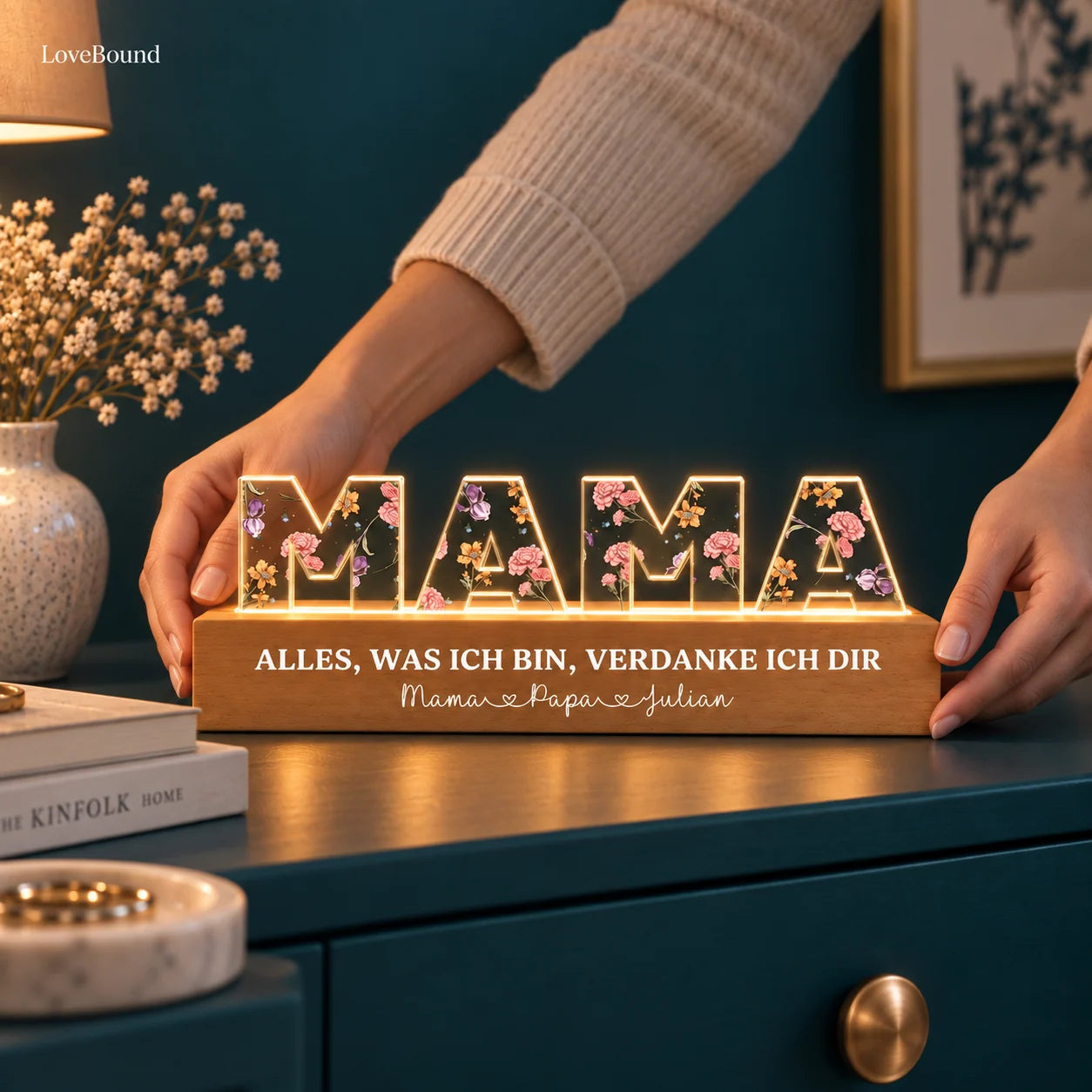 Geburtsblumen-Nachtlicht für Mama und Oma – LoveBound Galerieansicht 4