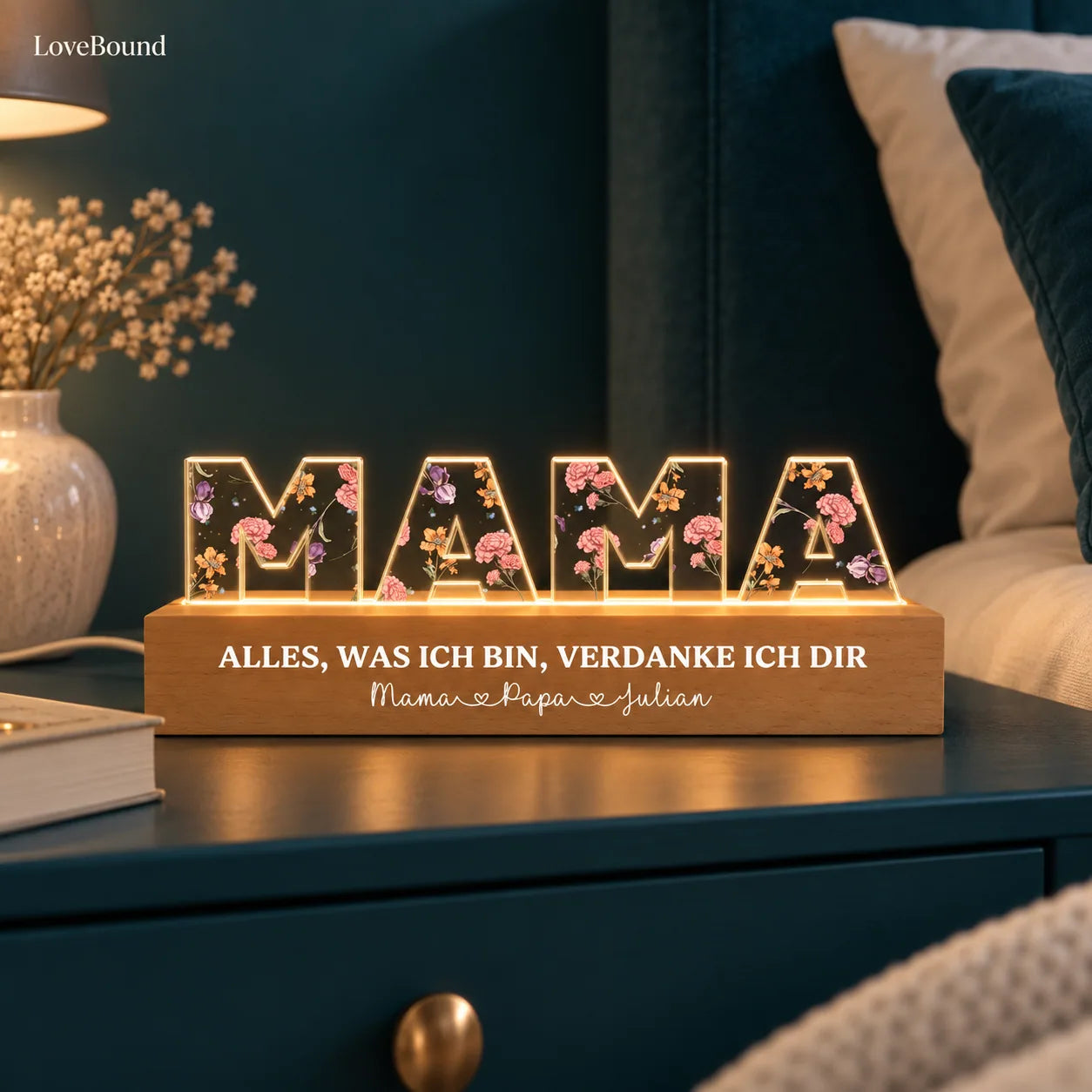 Geburtsblumen-Nachtlicht für Mama und Oma – LoveBound Galerieansicht 2