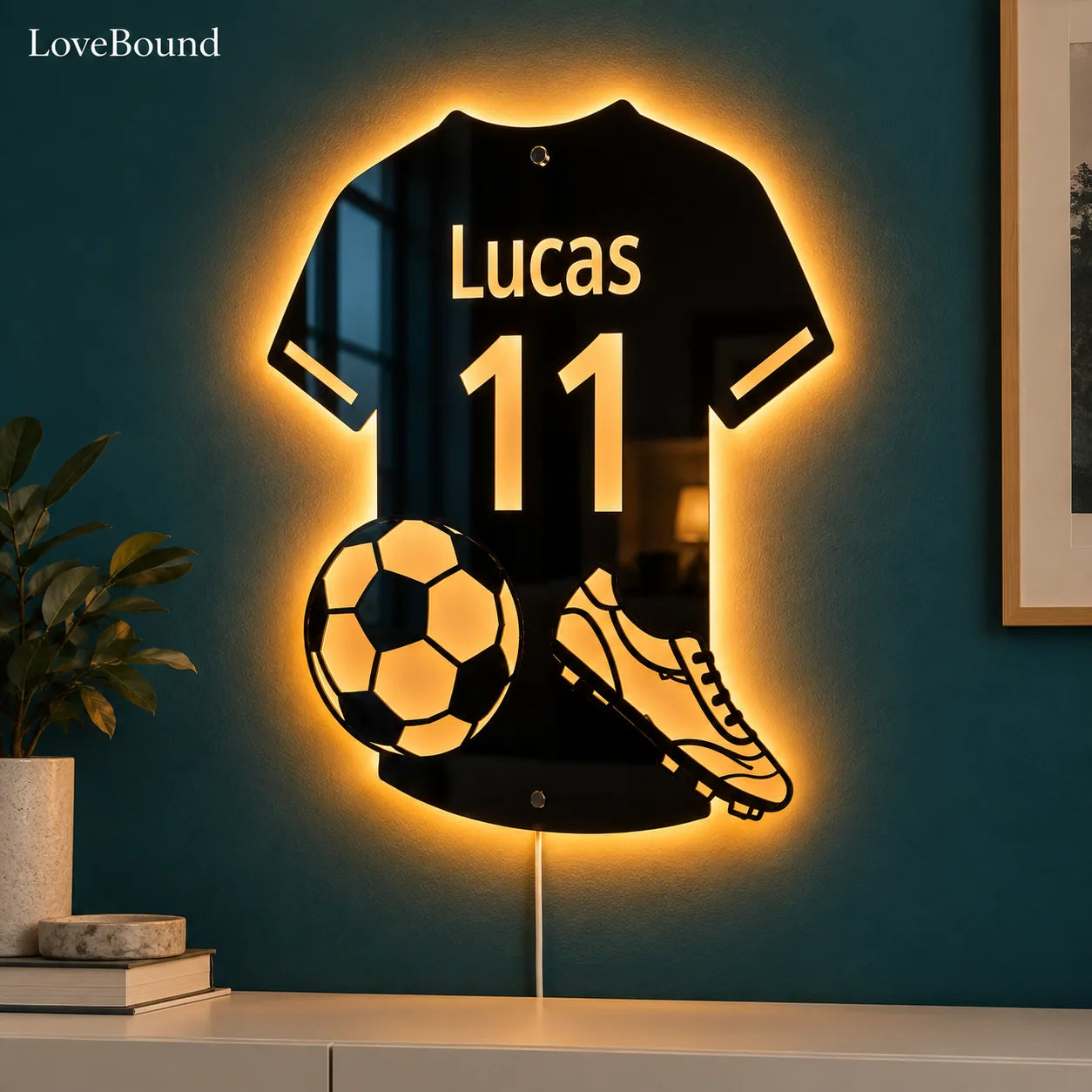 LED-Spiegel im Fußballtrikot-Design – LoveBound Galerieansicht 2